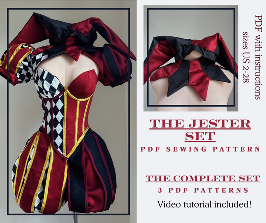 The Jester Set PDF Sewing Pattern 3 Patterns US sizes 2-28 Full Video Tutorial Included