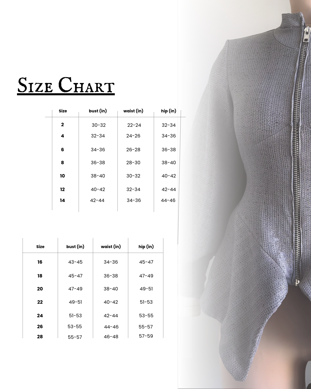 The Armor Coat PDF Sewing Pattern Sizes 2-28 With Video Tutorial