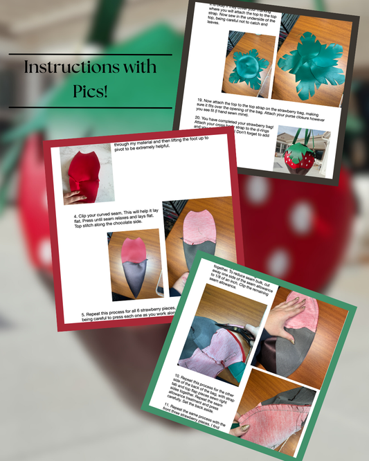 Chocolate Covered Strawberry Purse PDF Sewing Pattern