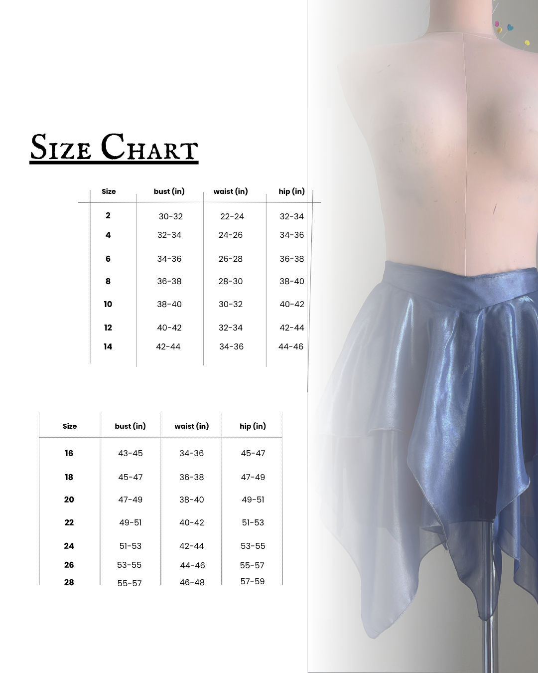 Tori Handkerchief Skirt PDF Sewing Pattern Sizes 2-28 | Fairy Skirt Video Tutorial Included