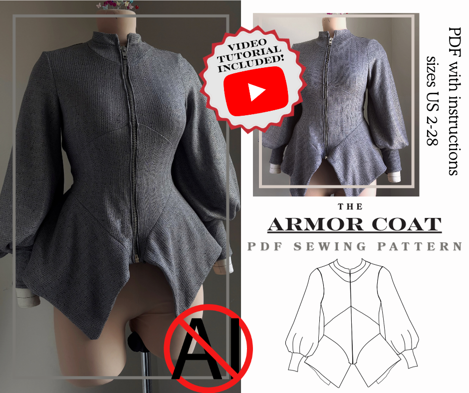 The Armor Coat PDF Sewing Pattern Sizes 2-28 With Video Tutorial